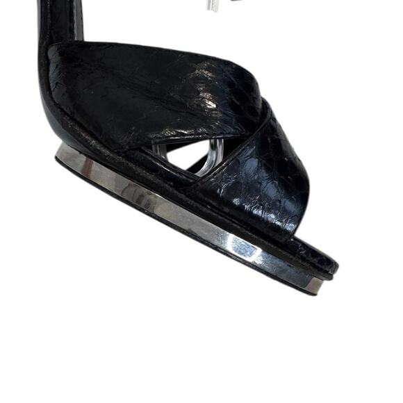 Roberto Cavalli Exotic Snakeskin Crystal Panther Platform Heels Size 39 - Picture 11 of 14